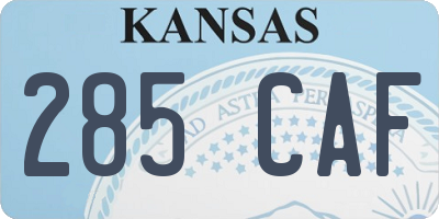 KS license plate 285CAF