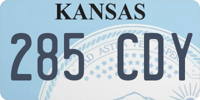 KS license plate 285CDY