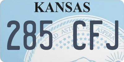 KS license plate 285CFJ