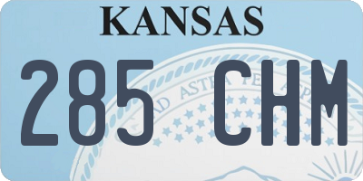 KS license plate 285CHM