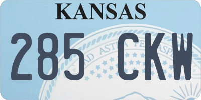 KS license plate 285CKW