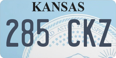 KS license plate 285CKZ