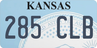 KS license plate 285CLB