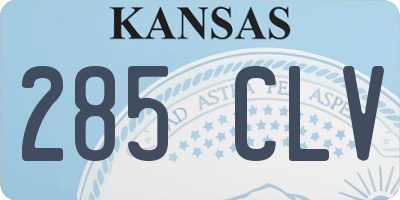 KS license plate 285CLV