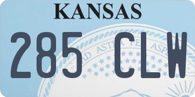 KS license plate 285CLW