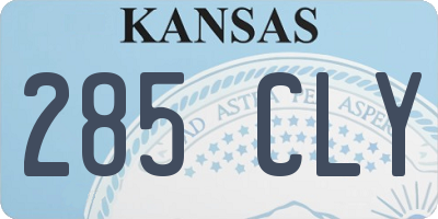 KS license plate 285CLY