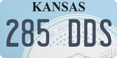 KS license plate 285DDS