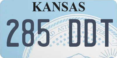 KS license plate 285DDT
