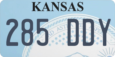 KS license plate 285DDY