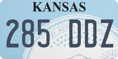 KS license plate 285DDZ