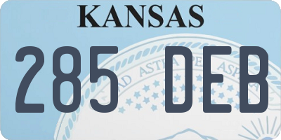 KS license plate 285DEB