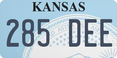 KS license plate 285DEE