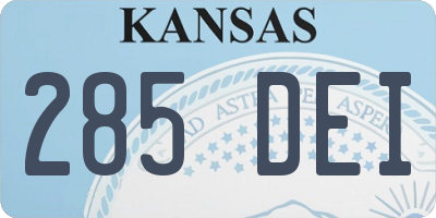 KS license plate 285DEI