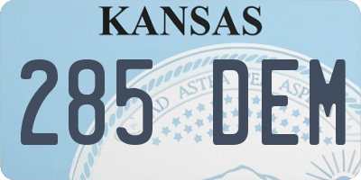 KS license plate 285DEM