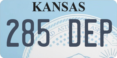 KS license plate 285DEP