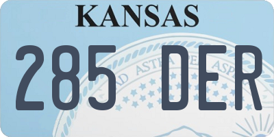 KS license plate 285DER