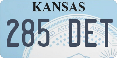 KS license plate 285DET