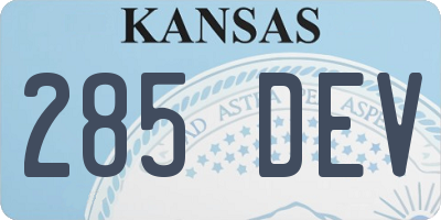 KS license plate 285DEV