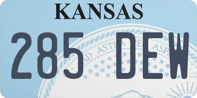 KS license plate 285DEW