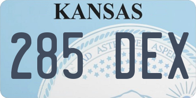 KS license plate 285DEX