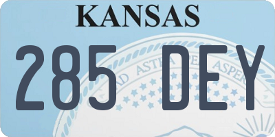 KS license plate 285DEY