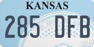 KS license plate 285DFB