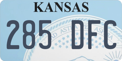KS license plate 285DFC