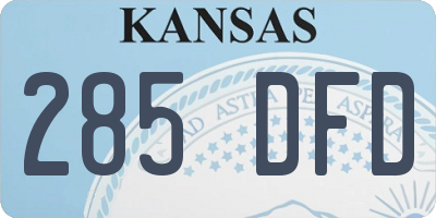 KS license plate 285DFD