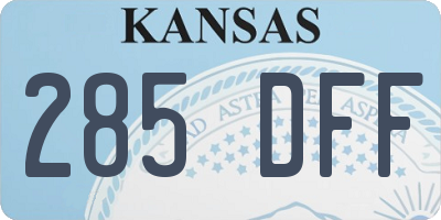 KS license plate 285DFF