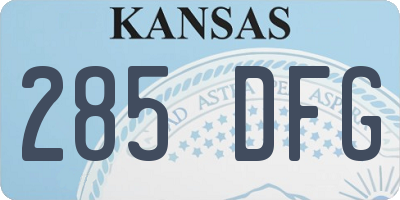 KS license plate 285DFG