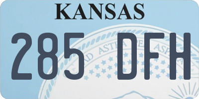 KS license plate 285DFH