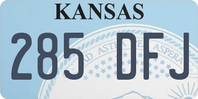 KS license plate 285DFJ