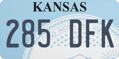 KS license plate 285DFK