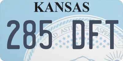 KS license plate 285DFT