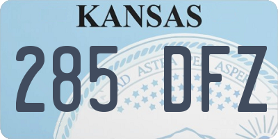 KS license plate 285DFZ