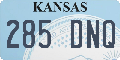 KS license plate 285DNQ