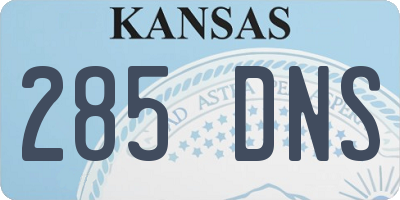 KS license plate 285DNS