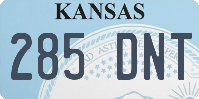 KS license plate 285DNT