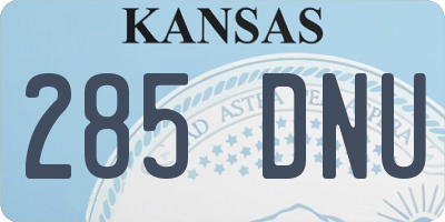 KS license plate 285DNU