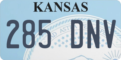 KS license plate 285DNV