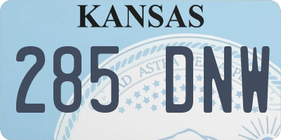 KS license plate 285DNW