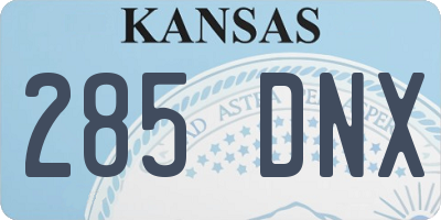 KS license plate 285DNX