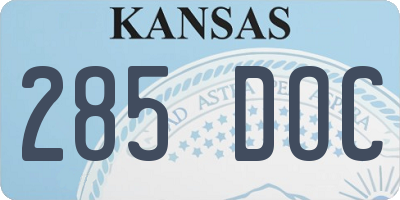 KS license plate 285DOC