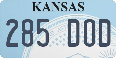KS license plate 285DOD