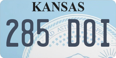 KS license plate 285DOI