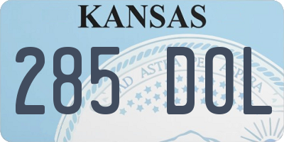 KS license plate 285DOL