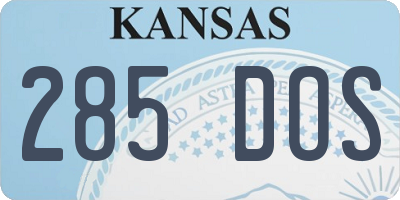 KS license plate 285DOS