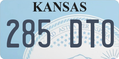 KS license plate 285DTO