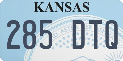 KS license plate 285DTQ