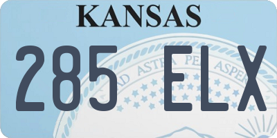 KS license plate 285ELX